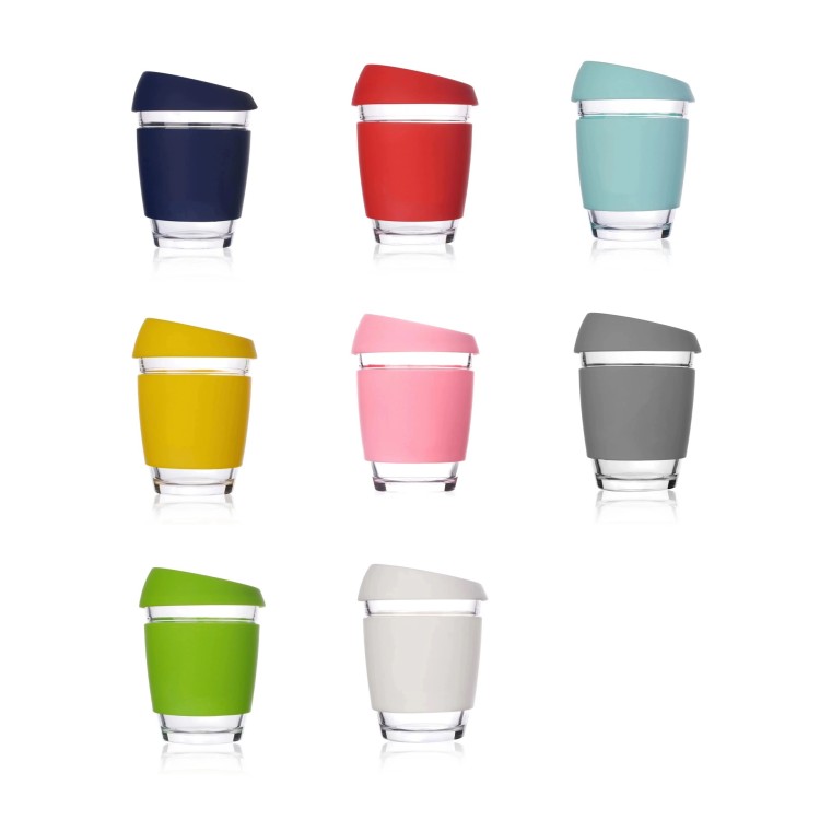 Colorful Creative Glass Coffee Cup with Silicone Cover
